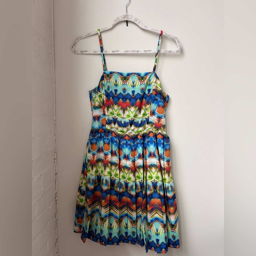 Sugarlips Multicolor Chevron Sundress in Blue, Green & Orange